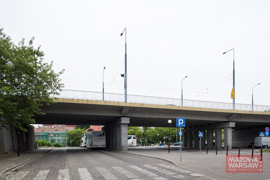Parking lot under Slasko-Dabrowski Bridge, Warsaw